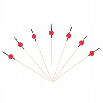 PATYCZKI BAMBUSOWE kółka czerwone 12CM 100 SZT