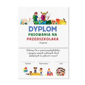 DYPLOM a4 PASOWANIE NA UCZNIA/PRZEDSZKOLAKA 10szt